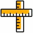 Zwei Zollstocke als Symbol für die Dimensionen der Stromzähler
