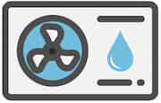 Ein blaues Icon einer Wasser-Wasser-Wärmepumpe