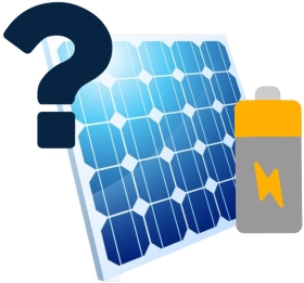 Solarmodul mit Speicher als Icon