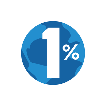 Icon for 1% for the planet, blue planet