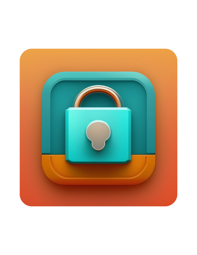 Orange and teal lock