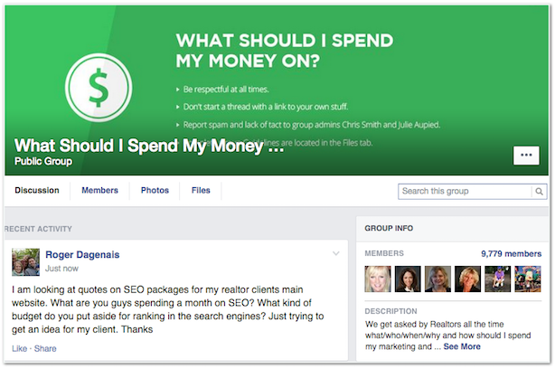 What Should I Spend My Money On Facebook real estate group