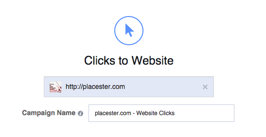 Facebook Ad Clicks to Website Campaign Name