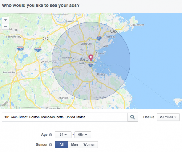 Facebook Ad Local Awareness Map Demo