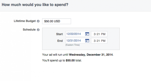 Facebook Ad Lifetime Budget