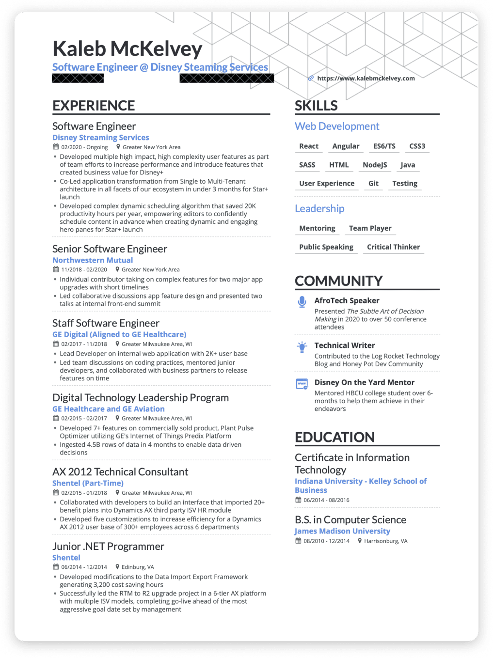 sample developer cv, software engineering cv, example resume for developerse