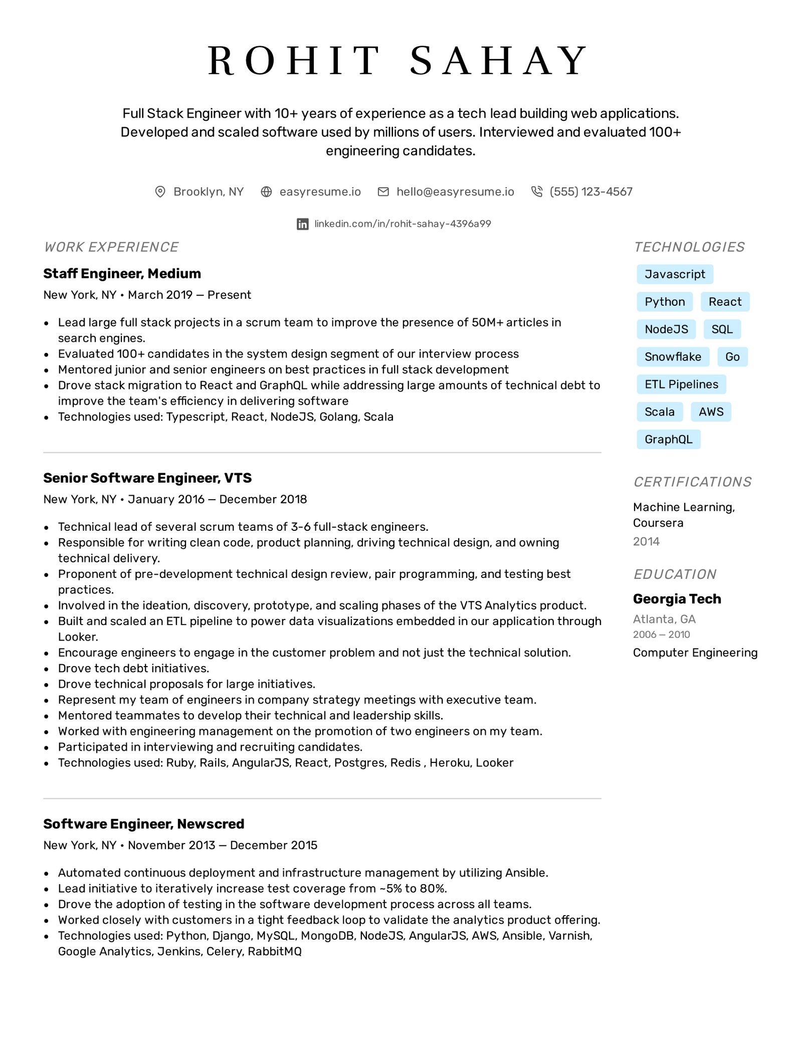 Full Stack Developer Resume Example & Writing Tips for 2022