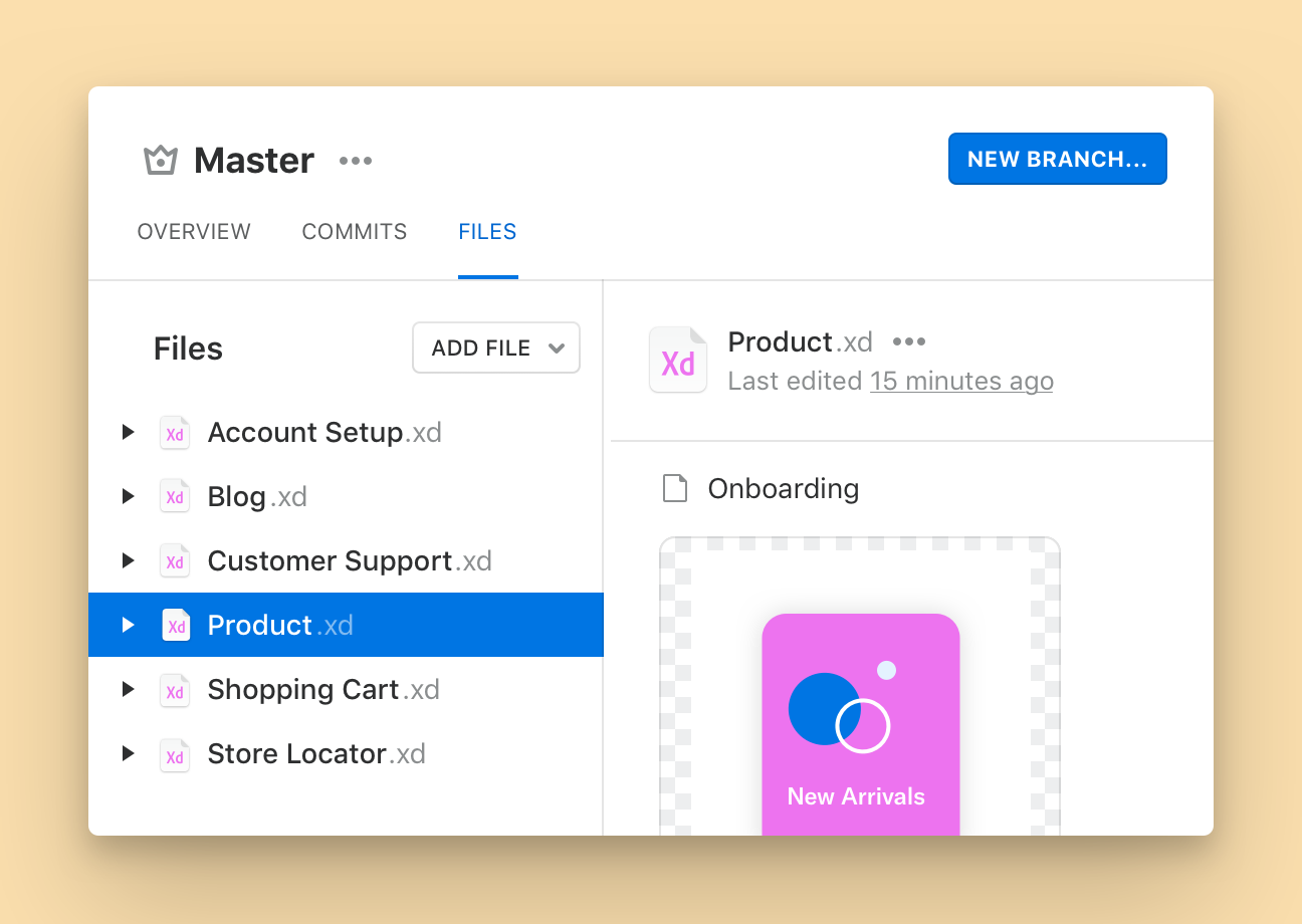 A Master Branch can include several Sketch and Sketch Library files