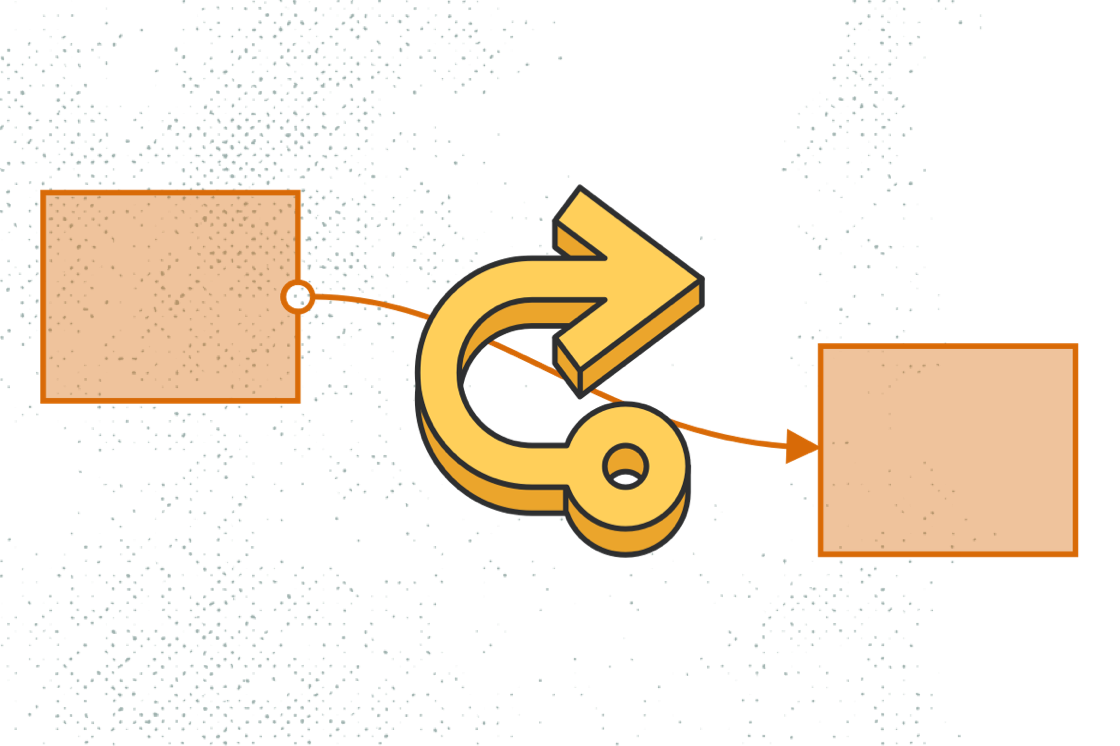 An illustration of a prototyping icon, showing Abstract's support for Sketch's hotspots