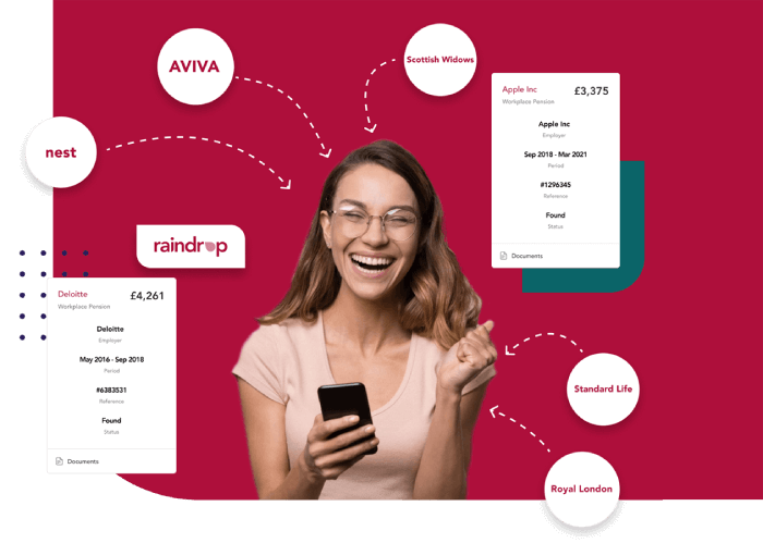 illustration of girl laughing with phone in hand