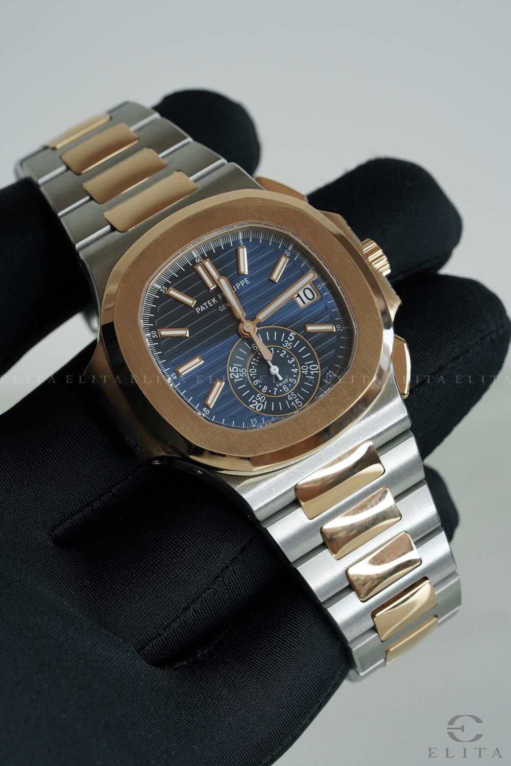 patek nautilus 2 tone