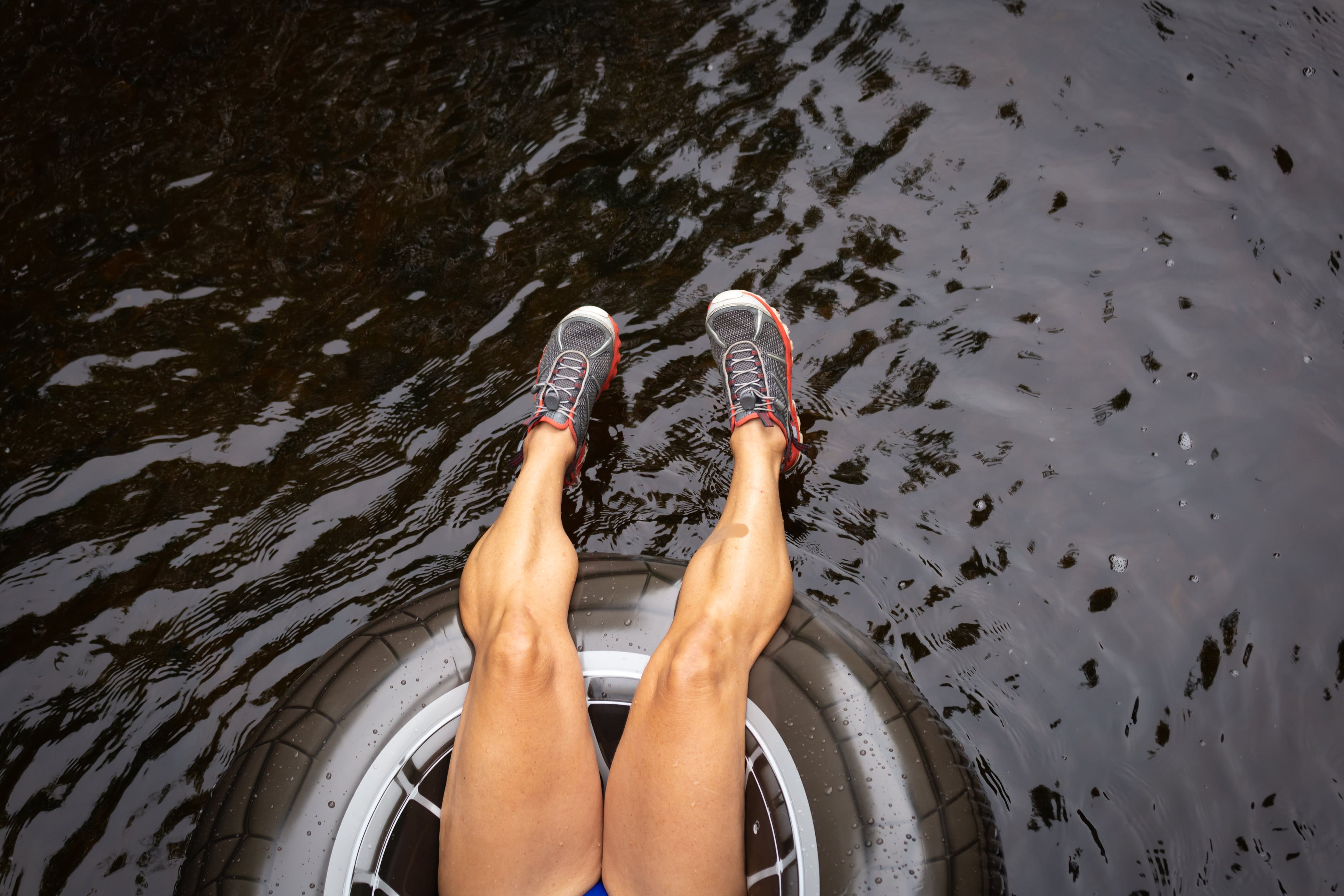 Feet resting in water