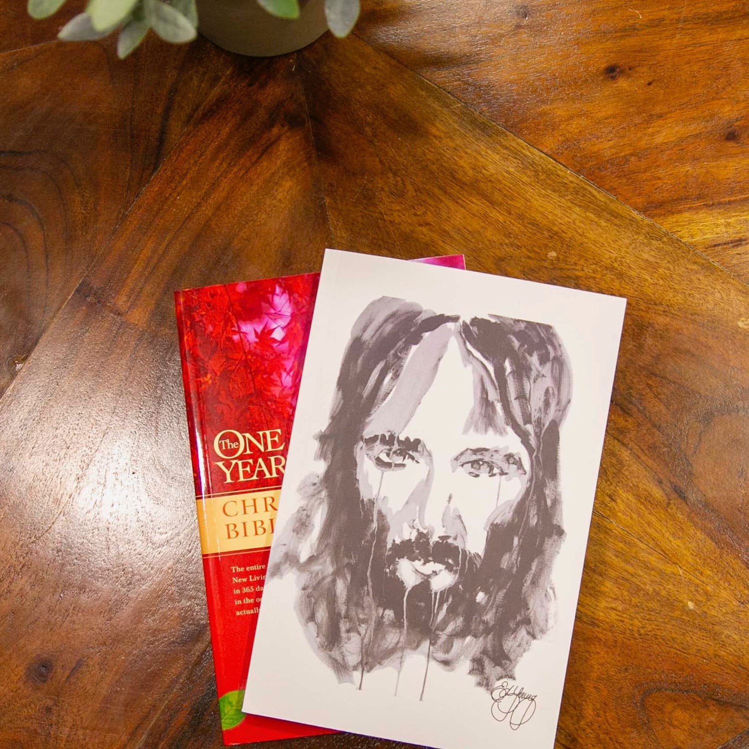 Bible and Journal laying on a table