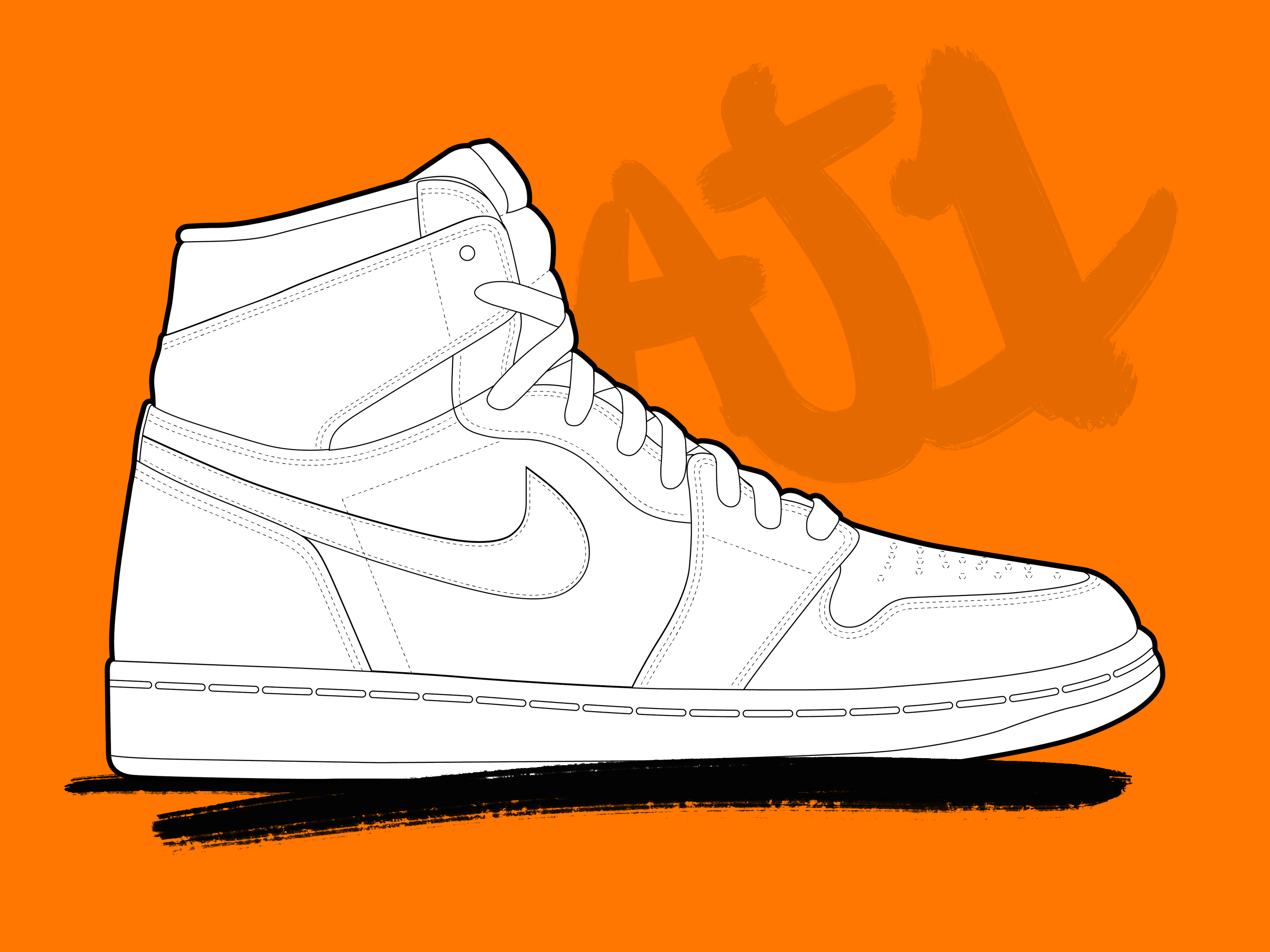 jordans white with black outline