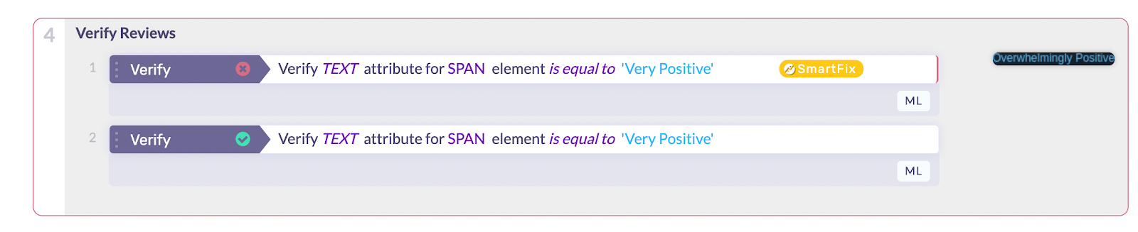 test is failed in the test manager view