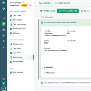 Testsigma dashboard