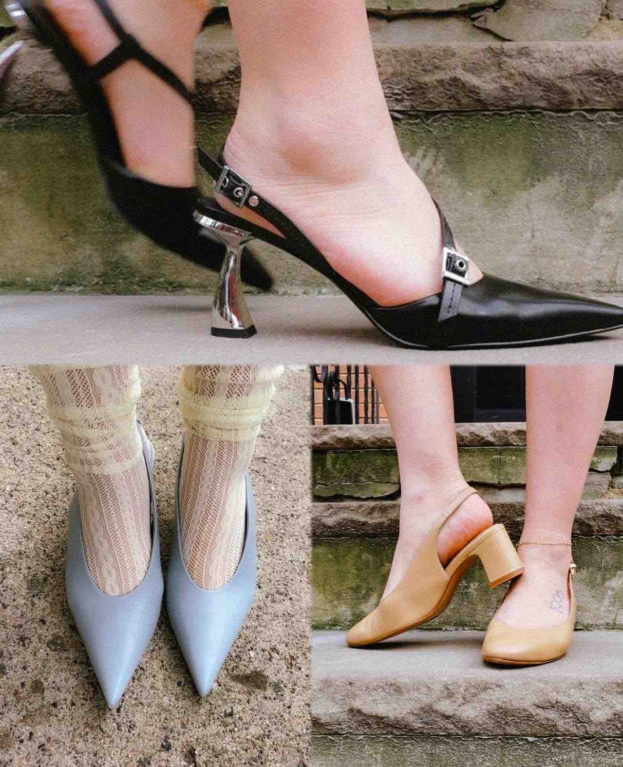 slingback low heels