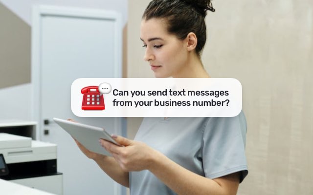 Business staff texting from their landline number with customers - Texty Pro