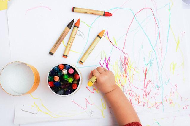 colouring with crayons fun arts and crafts activity