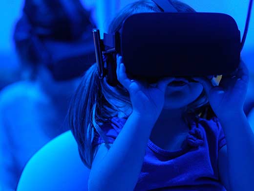 girl with VR goggles on