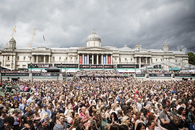 Trafalgar Square has hosted large gatherings throughout history