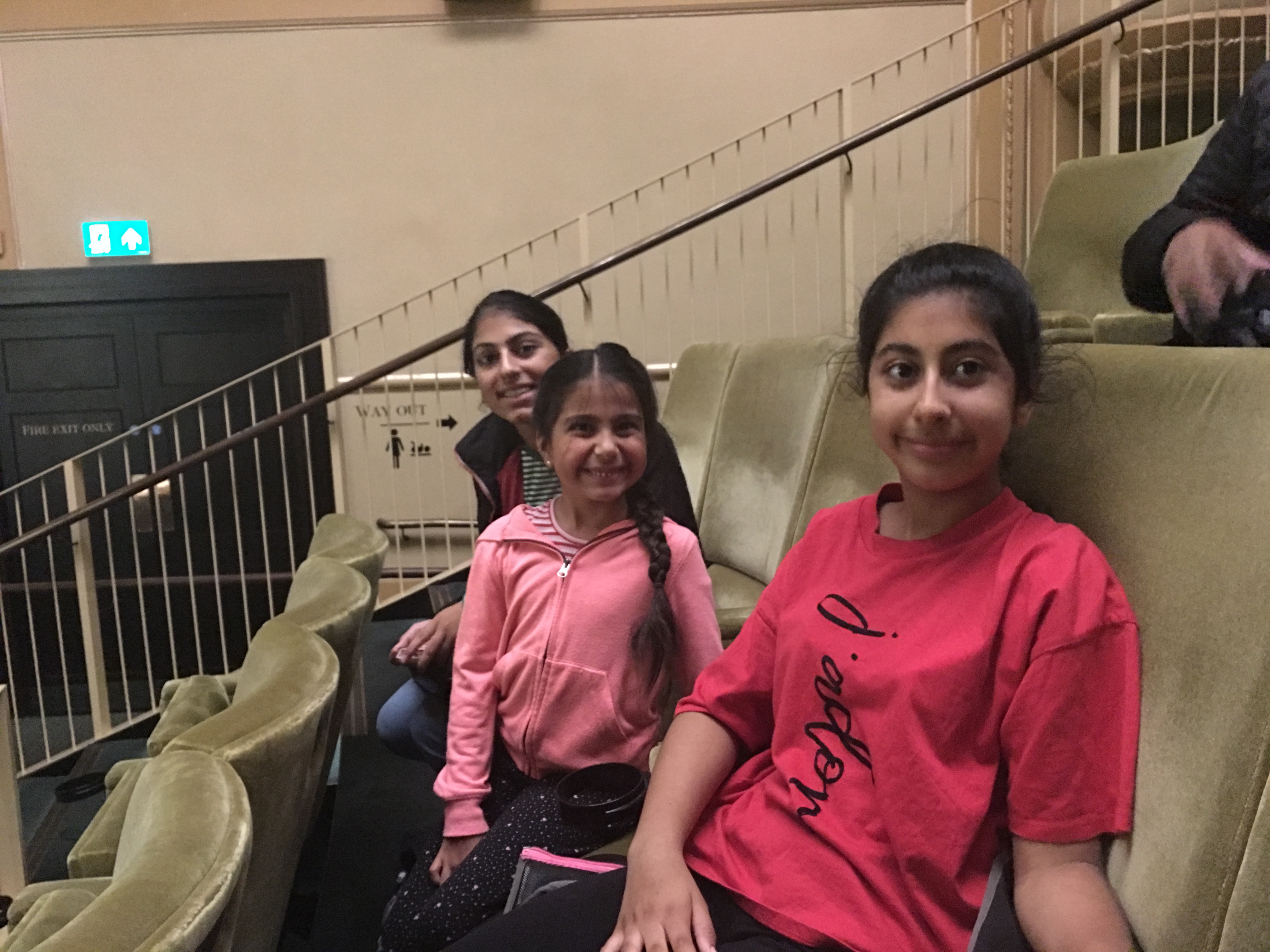 sisters excited to watch The Queen's Corgi