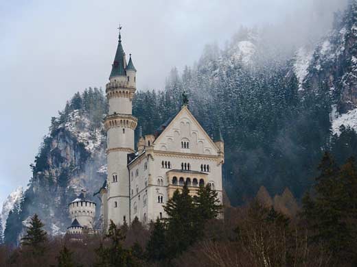 Snow Queen castle in the forest