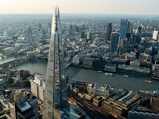 aerial view from the shard london bridge