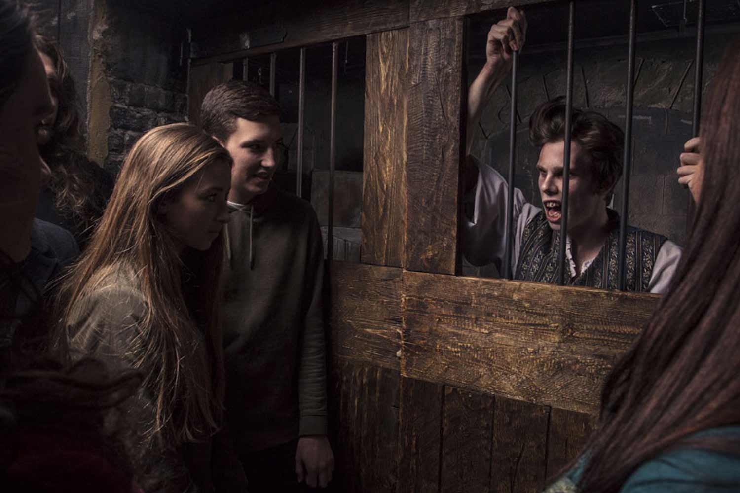 man behind bars in the london dungeon