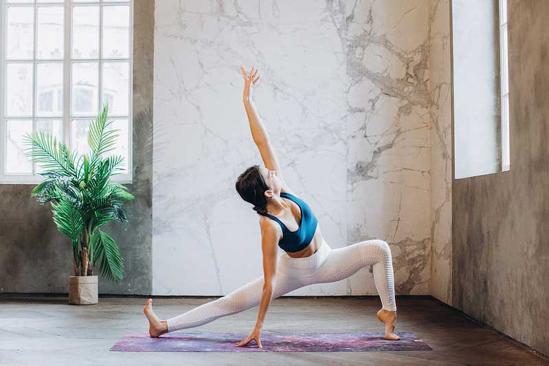 A teenager doing yoga