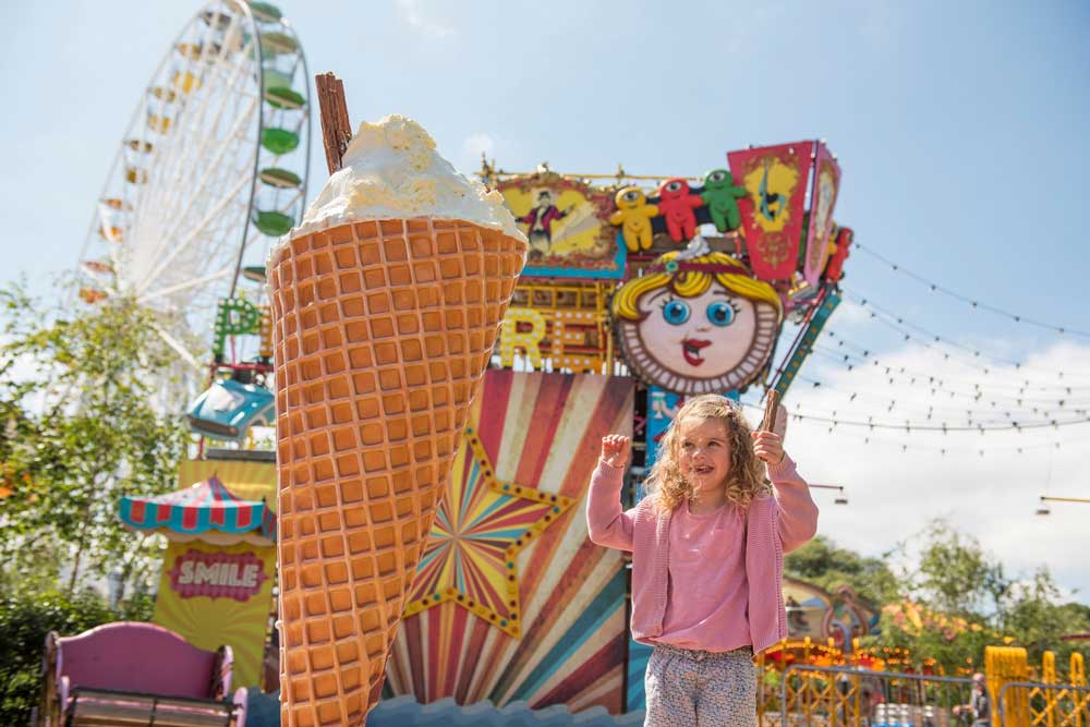 girl eating ice cream at dreamland margate discounted tickets