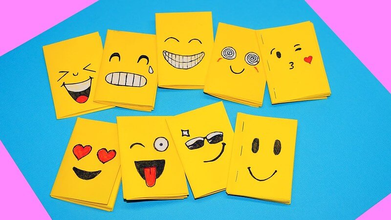 Emoji Craft Notebooks for school, fun emoji crafts