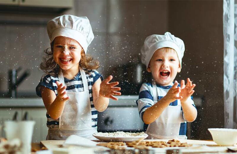 Making Banana and Walnut Cake