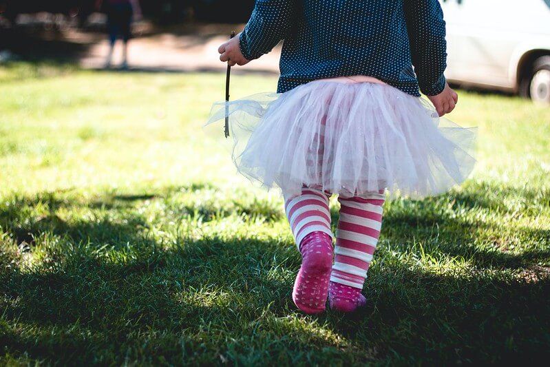 Toddler playing during Glastonbury at home