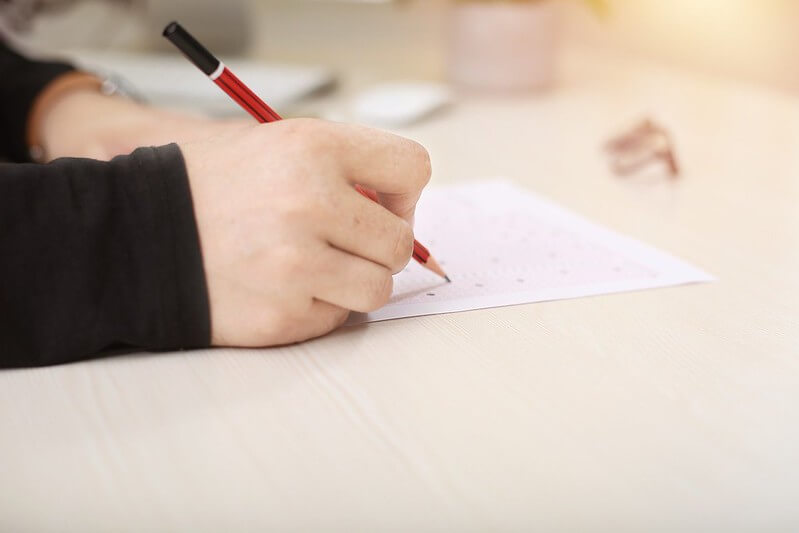 Year 6 taking SATs paper