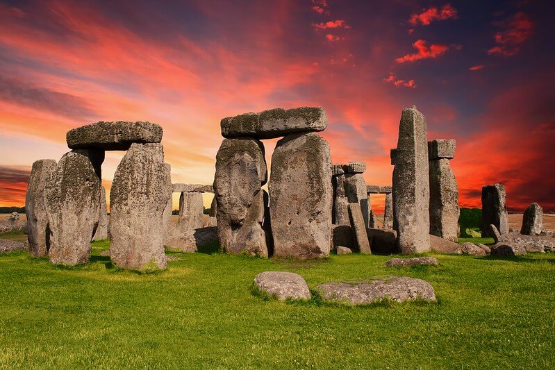 Sunset over Stonehenge, Wiltshire