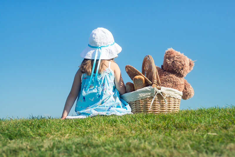 Little Girl And Teddy