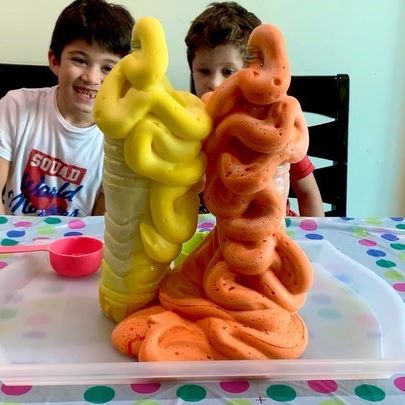 Boys With Their Foaming Elephant Toothpaste Fountain