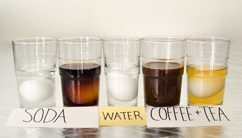 Cups holding ingredients for tea staining project