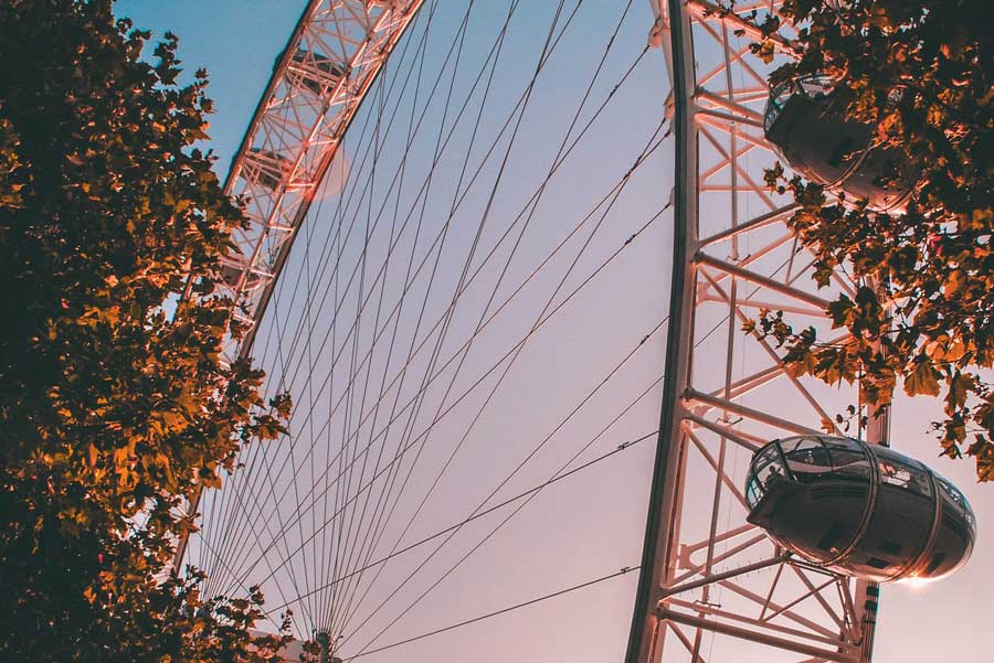the london eye at sunset