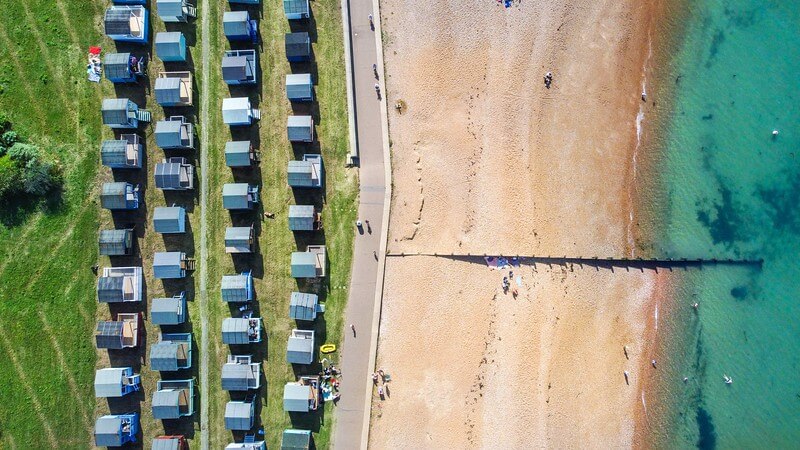 An airview of Whistable seafront