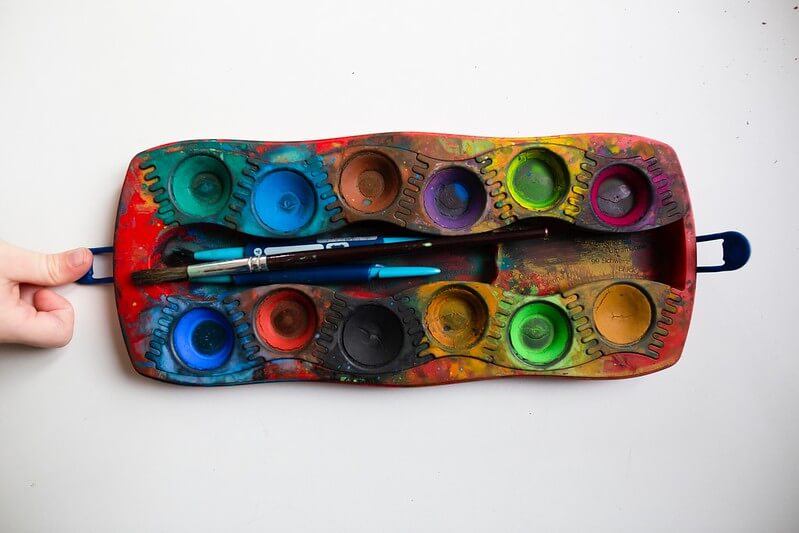 Watercolour palette for learning to paint guide kids