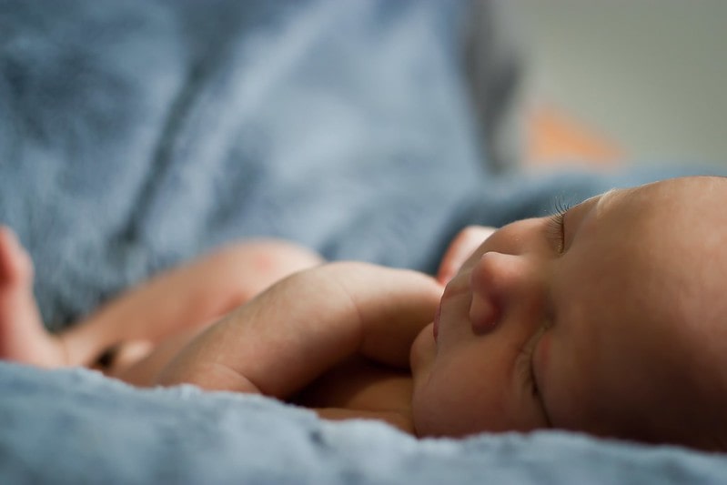 Newborn baby after labour.