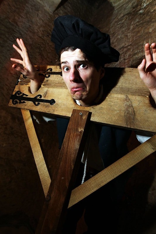 Demonstration of The Pillory as a Tudor punishment