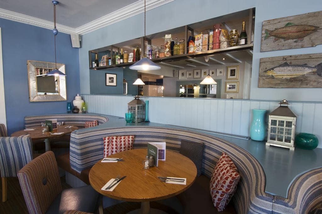 Cosy booths at the restaurant at Tullie Inn.