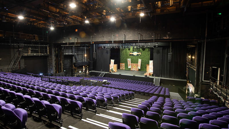 The audience seating at the Troubadour Wembley Park Theatre.