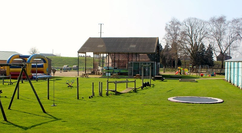Outdoor play area for children at Tattershall Park Farm.
