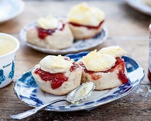 Scones with jam and clotted cream at Number 50 Tea Room.