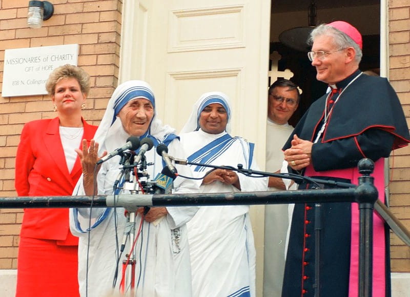 Mother Teresa speaking at her organisation, Missionaries of Charity.