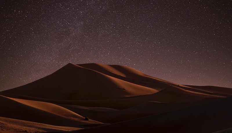 Starry night in the desert.